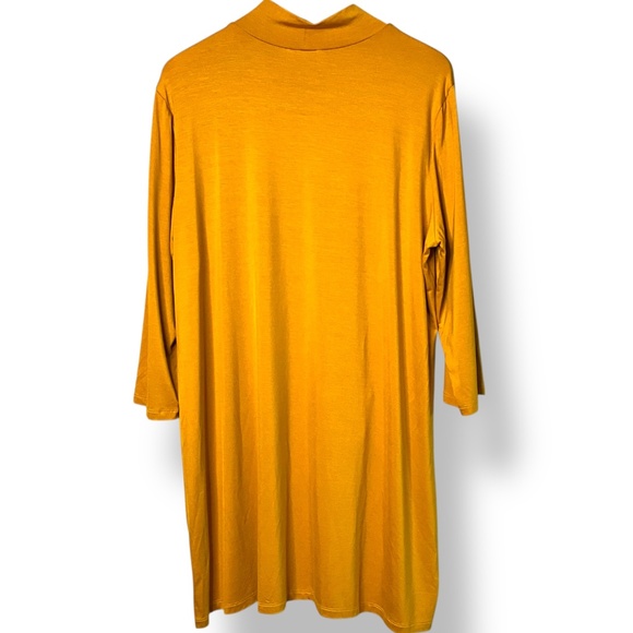 MR. MAX Stretch Jersey Knit Mustard Yellow Swing Dress MADE IN CANADA 🇨🇦 Sz XL - Picture 4 of 10